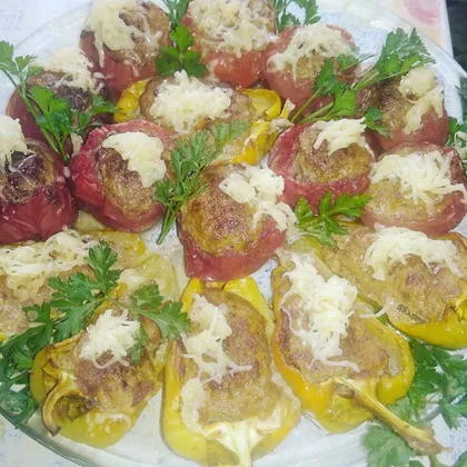 Фаршированный перец-лодочки и томаты от Шывыча