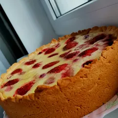 Заливной пирог с клубникой 🍓