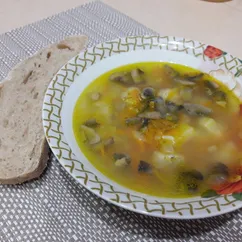 Суп с грибами и курочкой