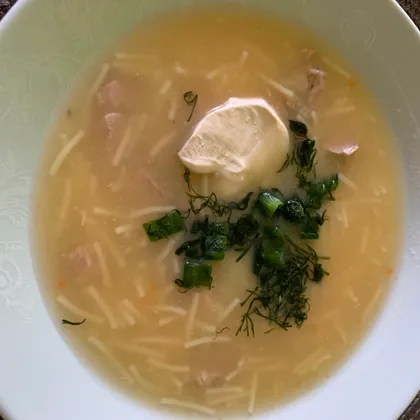 Вермишелевый крем-суп с индейкой