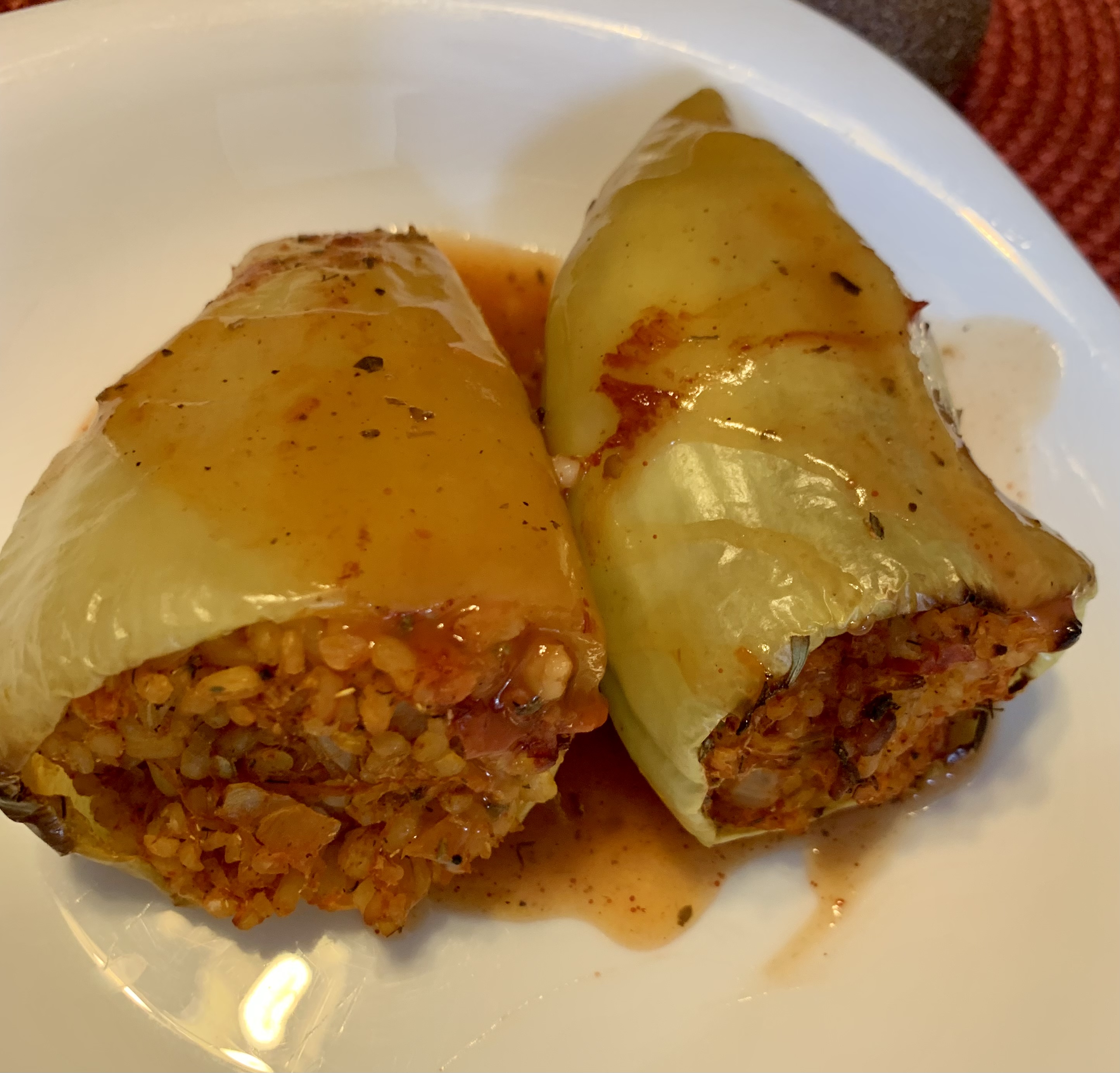 Перцы фаршированные булгуром и овощами