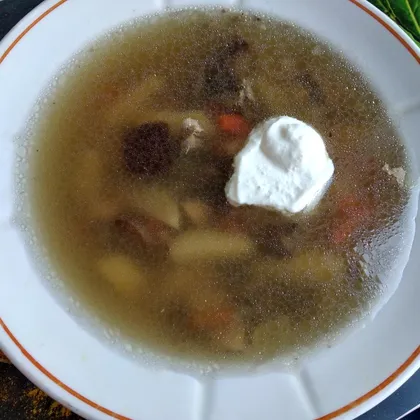 Суп с курицей и грибами