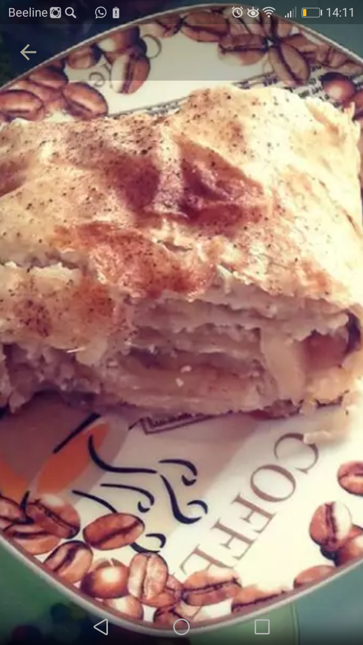 Лаваш с творогом и яблоками