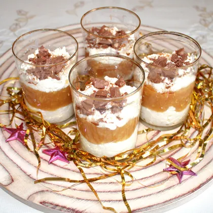 Десерт из творога 'Айва в сугробе' на новогодний стол