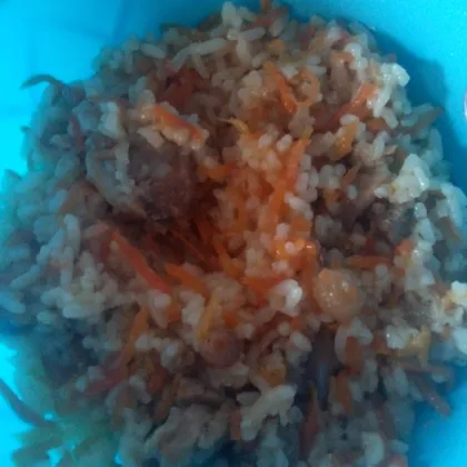 Рисовая каша с изюмом и мясом