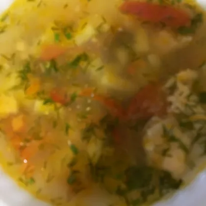 Острый рыбный суп с фасолью