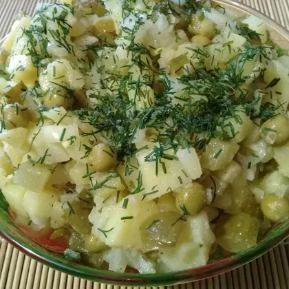 Салат постный с картошкой и огурцами