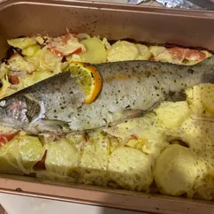 Форель с овощами🐟