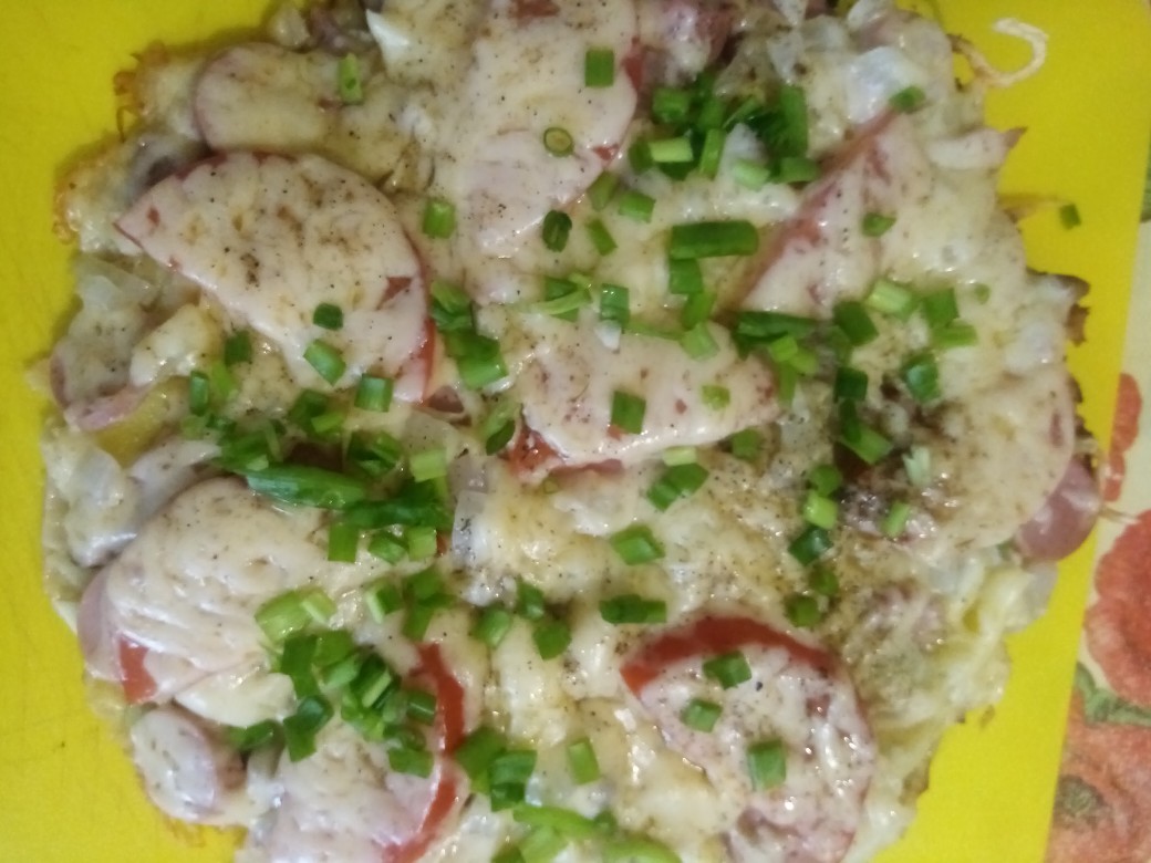 Пицца из лаваша в сковороде