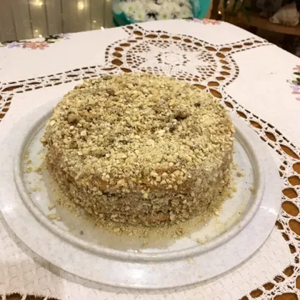 Пирог на сковороде из теста со сгущёнкой