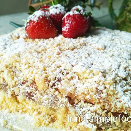 Песочный торт с яблочным джемом #летниедесерты