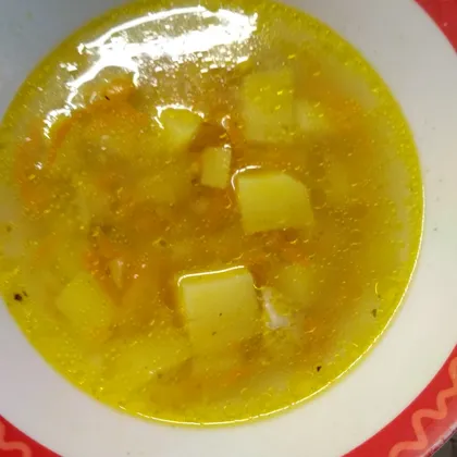 Куриный суп с разноцветным рисом