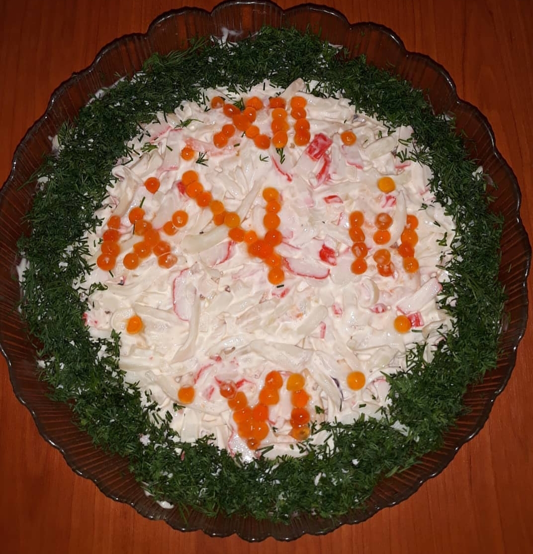 Самый праздничный салат, пошаговый рецепт на ккал, фото, ингредиенты - Х
