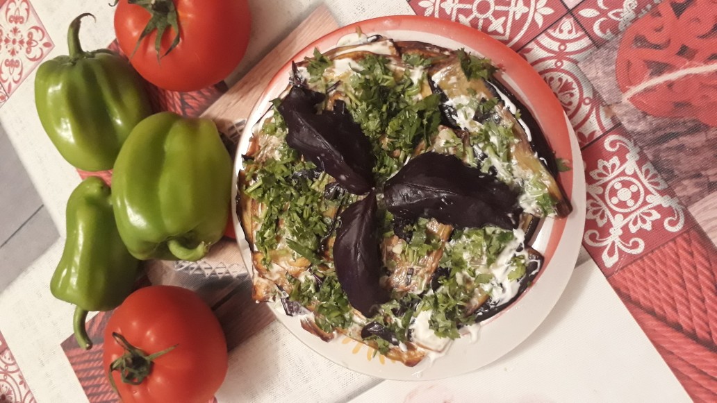 Баклажаны с сметаной и чесноком. #кулинарныймарафон