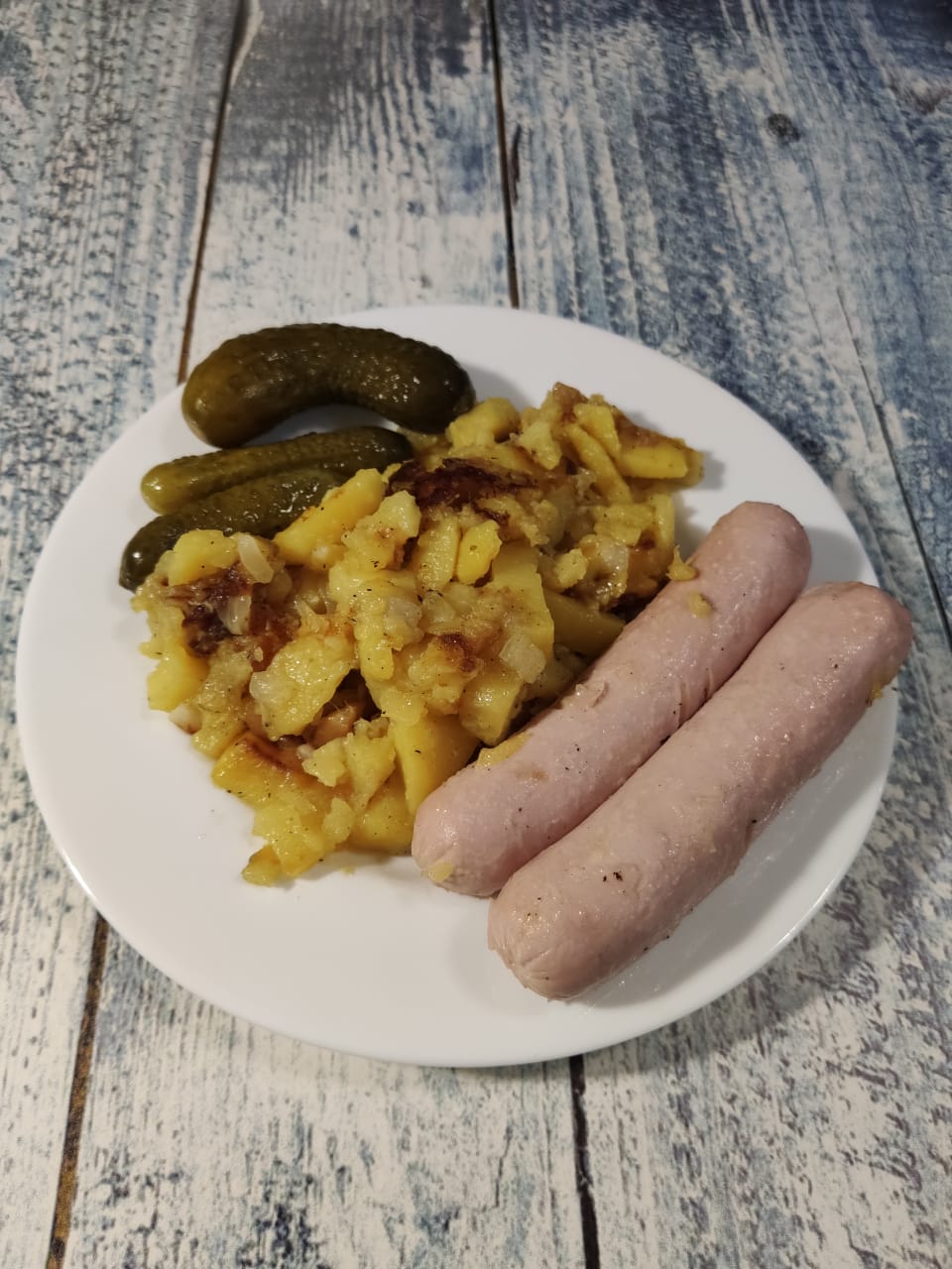 Жареный картофель с Баварскими сосисками