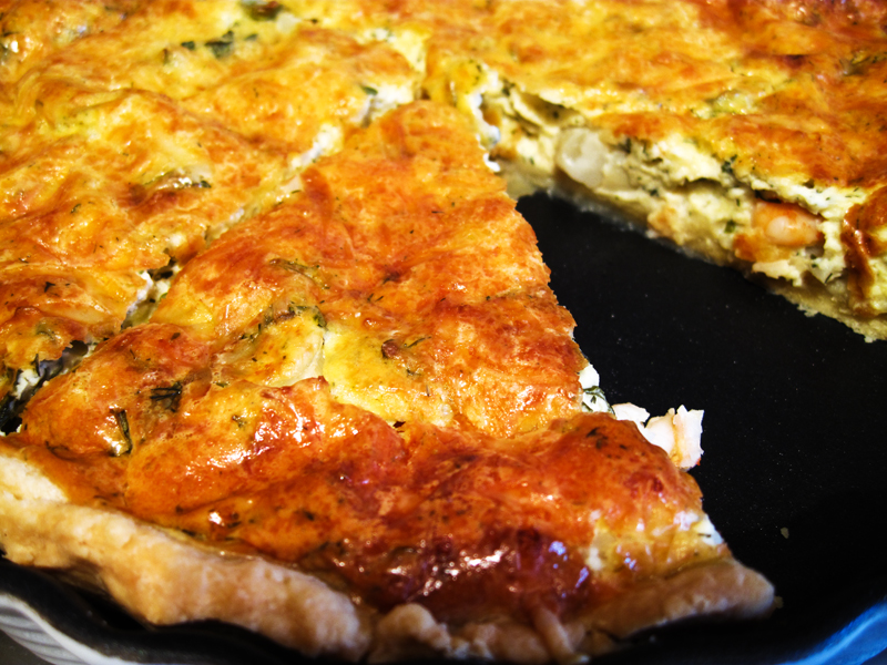 Spargel-Garnelen-Quiche. Киш с креветками и спаржей