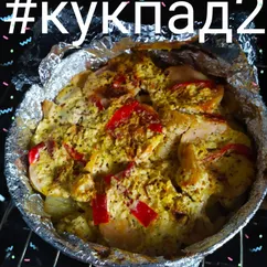 Запечённая 🥔 со сладким перцем, цветной капустой и ветчиной