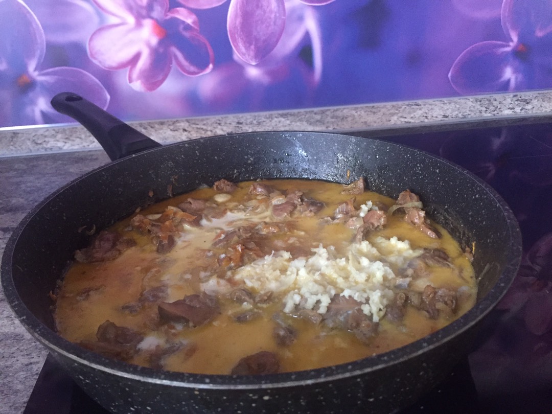 Желудки куриные с овощами