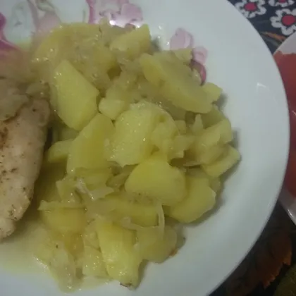 Курица с картошкой томлёная в духовке
