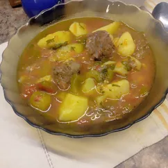 Жаркое из говядины с овощной заготовкой