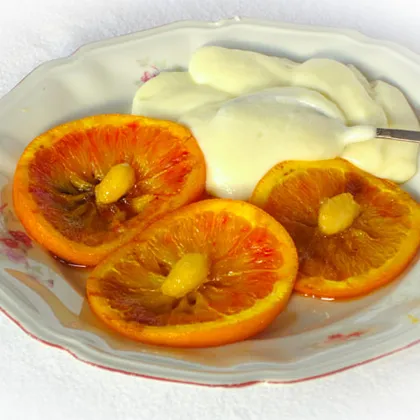 Жареные красные апельсины.Gebratene Blutorangen. Самый лучший ванильный соус. Allerbeste Vanillesoße