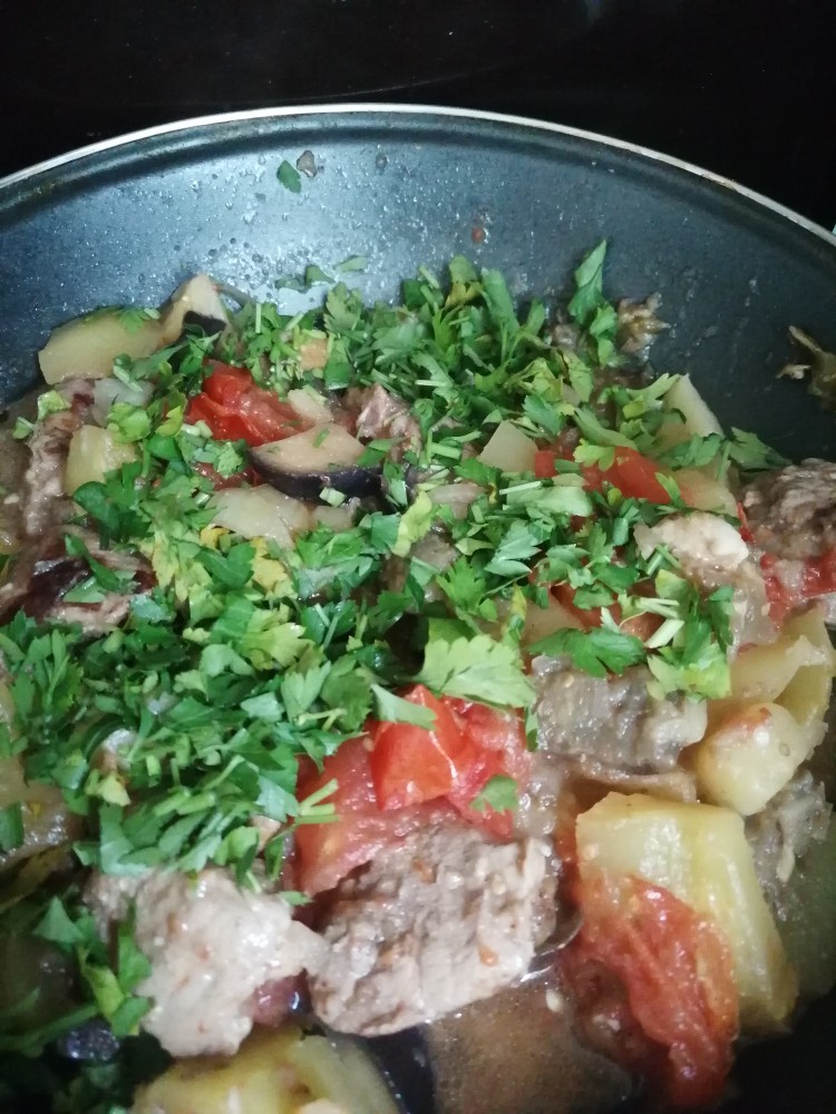 Овощи тушёные с мясом "краски осени"