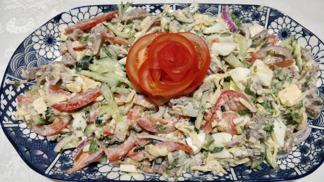 Салат бахор с куриной грудкой и свежими овощами - пошаговый рецепт с фото