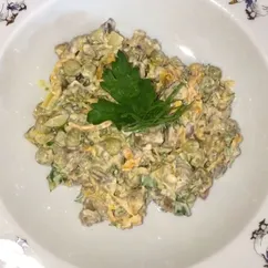 Тёплый салат с куриной печенью