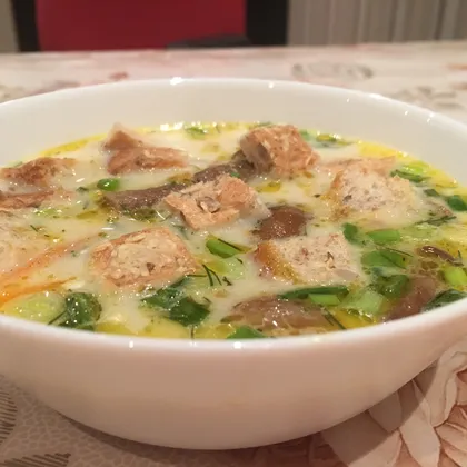 Сырный суп с опятами