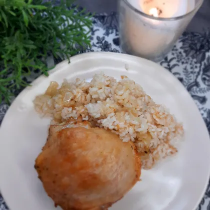 Куриные бедра с рисом