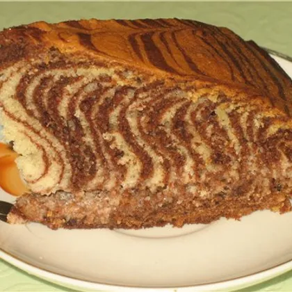 Бисквитный пирог "Зебра"