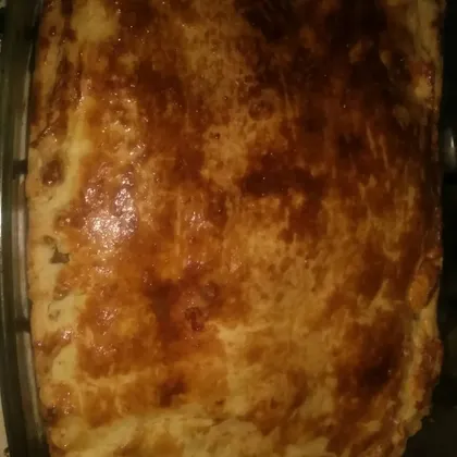 Пирог с луком и плавленым сыром