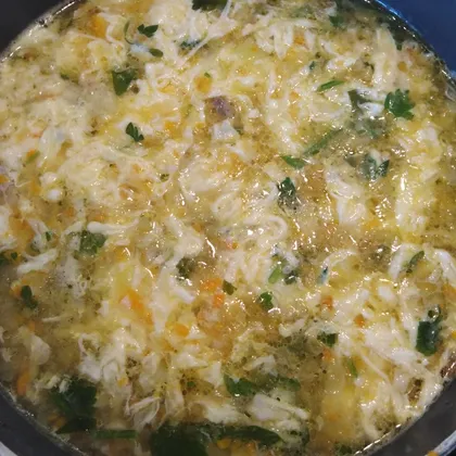 Куриный суп с яйцом
