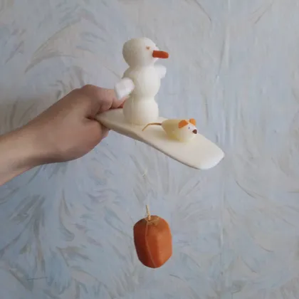Снеговик и мышка на новый год. Игрушка из овощей