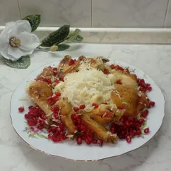 Откидной плов с курицей