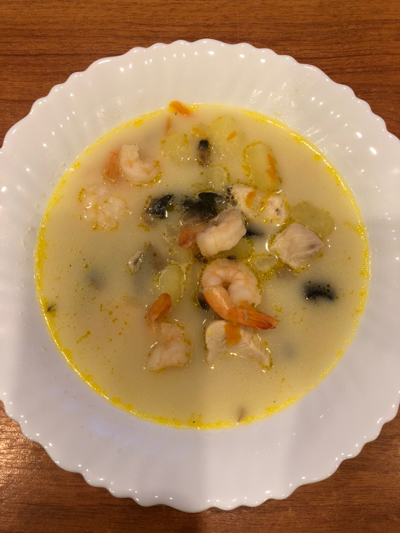 Сырный крем суп с крабовыми палочками