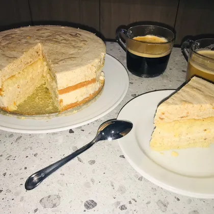 Бисквитно-муссовый торт 'апельсин и хурма'