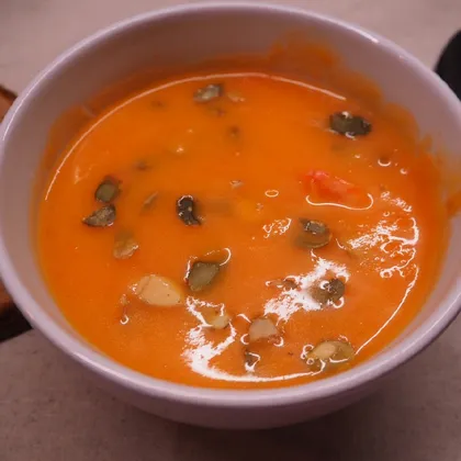 Крем-суп из тыквы с морепродуктами