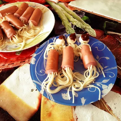 Сосиски со спагетти #Кулинарныймарафон