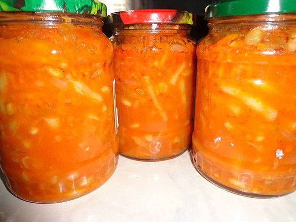 Спаржевая фасоль со сладким перцем