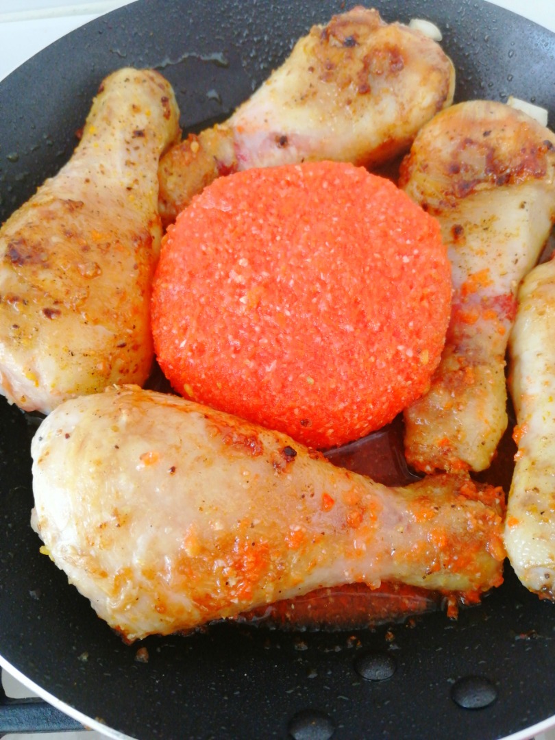 Хрустящая курочка в овощной подливе