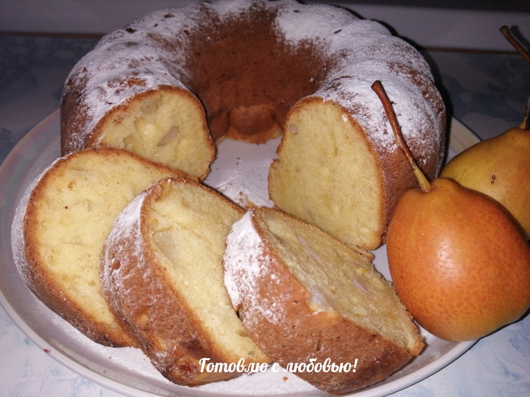 Шарлотка творожная с грушами🍐