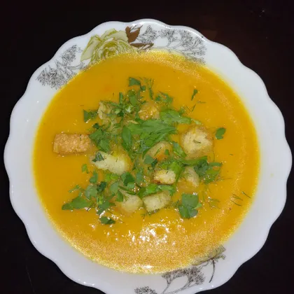 Сырный суп-пюре с тыквой