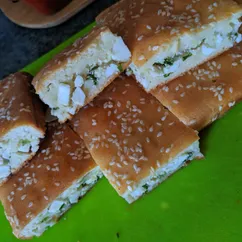 Заливной пирог с яйцами и луком 😉🥚🧅🥧☕