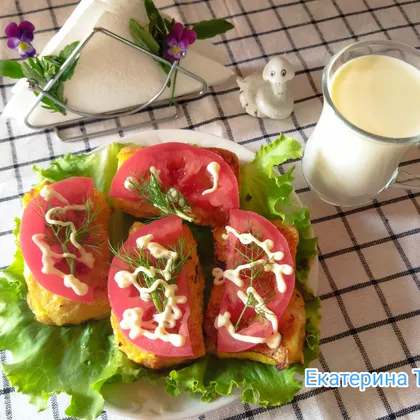 Гренки с помидорами