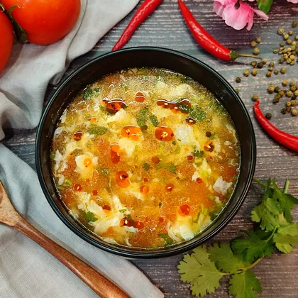 Китайский томатный суп с яйцом