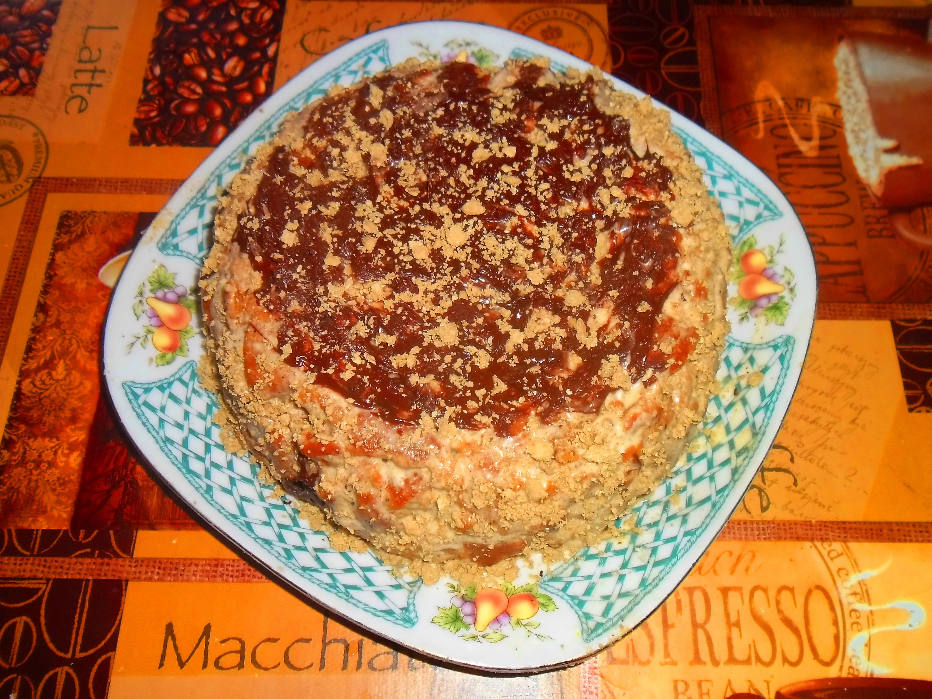 Овсяный торт без выпечки, рецепт торта из овсяного печенья за 15 мин