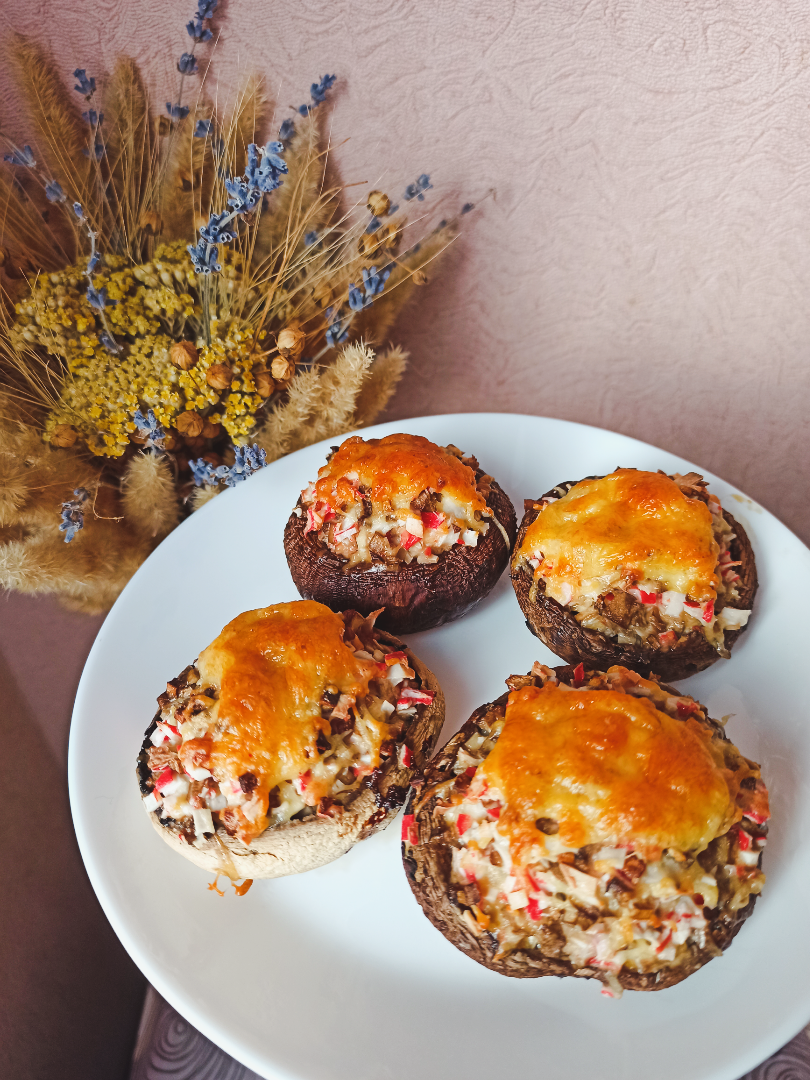 Фаршированные шампиньоны😋