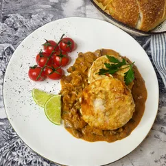 Медальоны из филе горбуши под соусом Том Ям