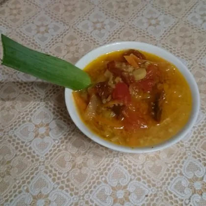 Суп с кус-кусом и вялеными томатами